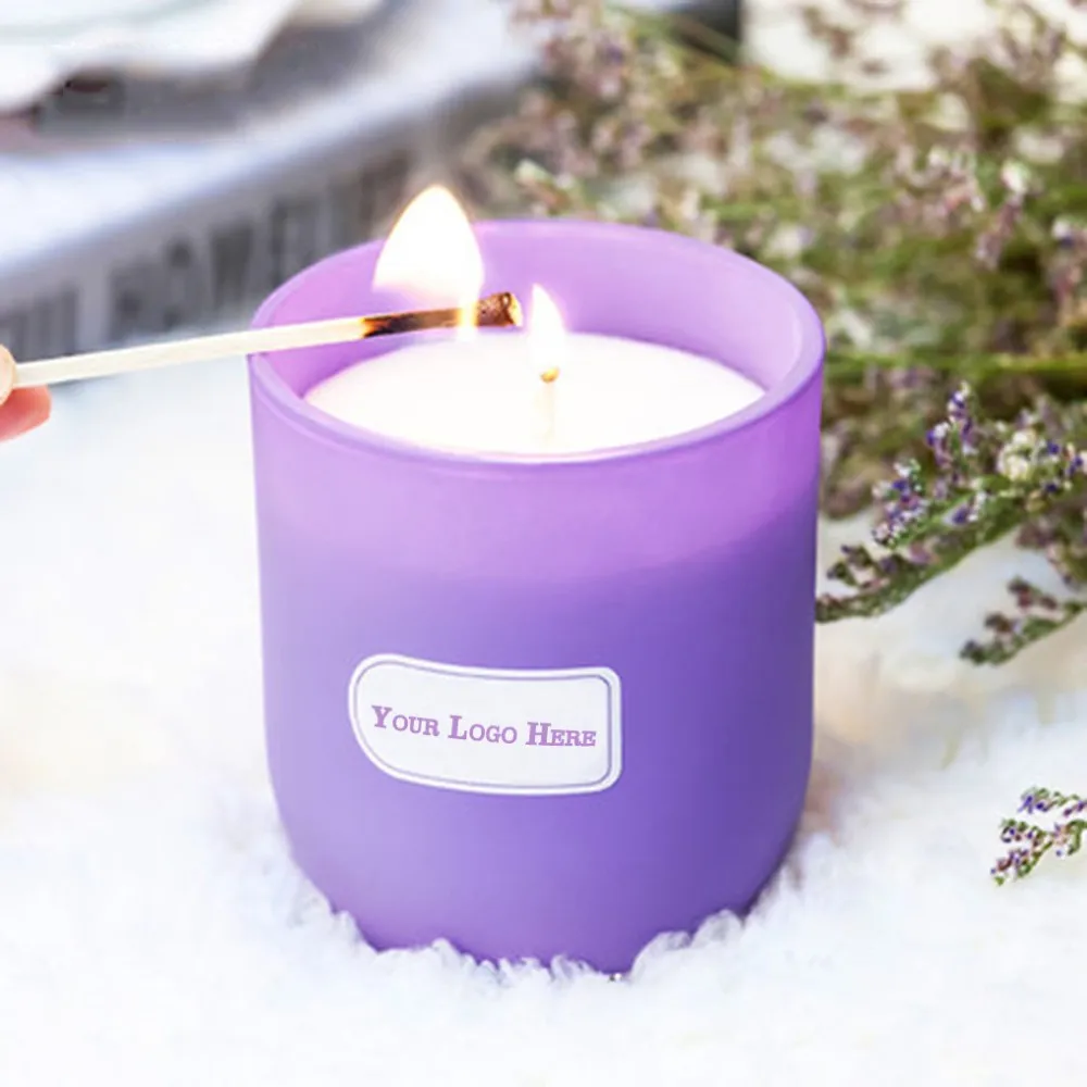 amazon Hot Sell Frosted Glass Jar Soy Wax Scented Candles For Wedding Holiday Home Decoration