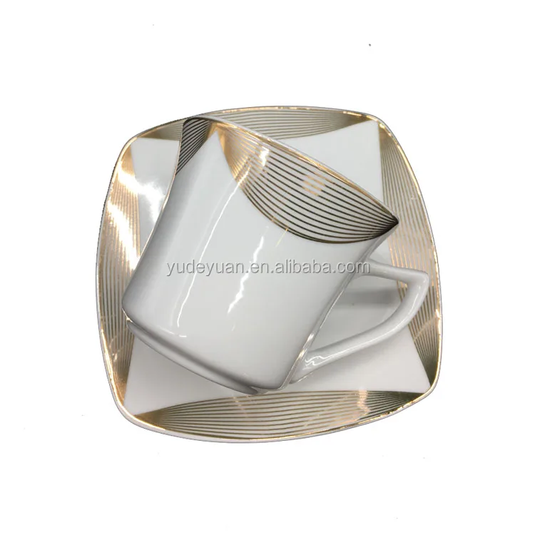 66 шт., набор роскошной посуды квадратной формы из фарфора