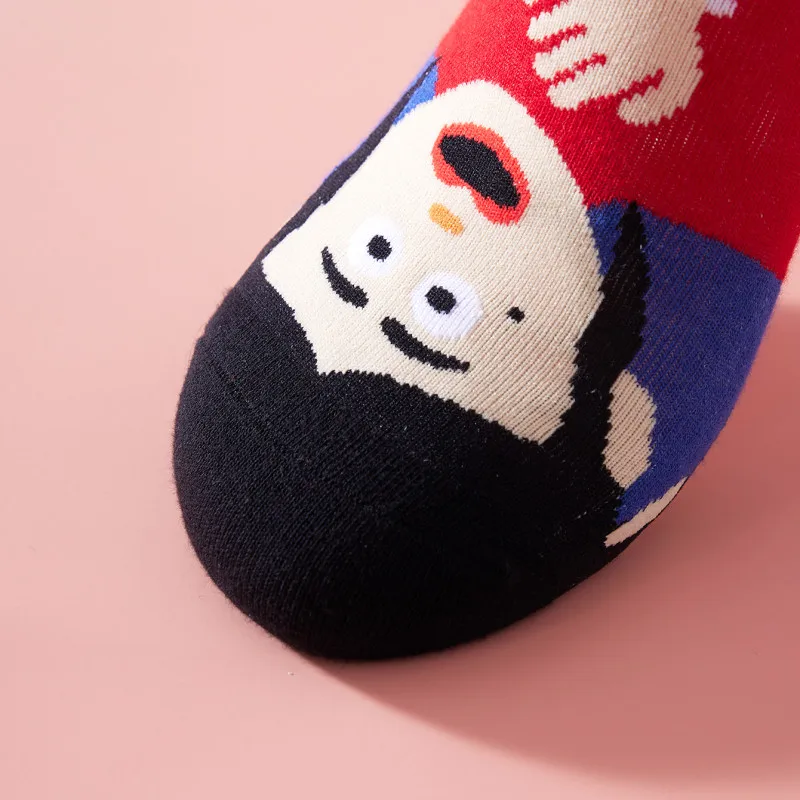 Wholesale Unique Funny Graphic AB Mismatching Socks Soft Cotton Crew Length Dress Socks Women Men Creative Crazy Logo Cute