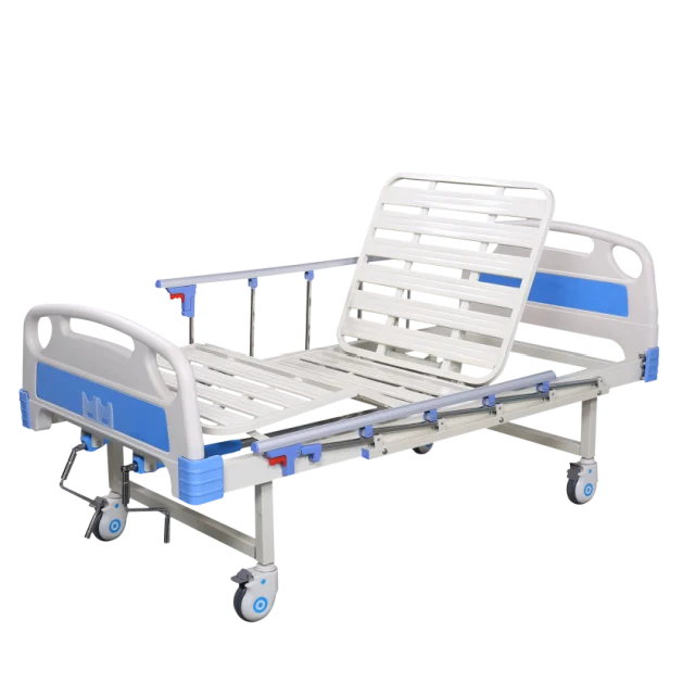 Hot selling ABS head board manual two crank hospital bed for clinic and hospital