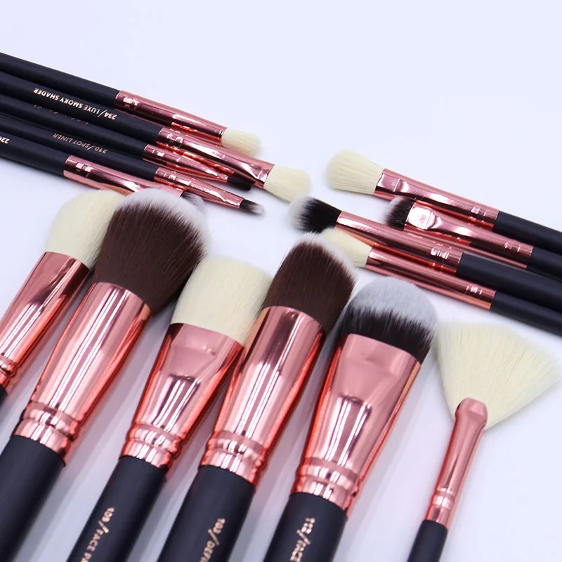 Professional Custom Logo makeup brush set vegan make up kabuki luxury 15pcs fashion gift high quality cosmetic brush set