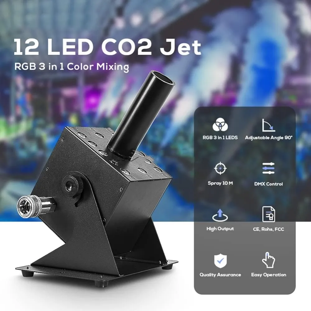 250W Single Pipe Digital DMX Control Multi-Angle LED Smog Maker CO2 Fog Machine with 5 m Air Pipe for Stage Club Concerts