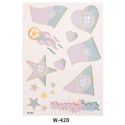 OEM Football Fans Face Tattoo Sticker World Cup National Flag Body Arms Temporary Sticker