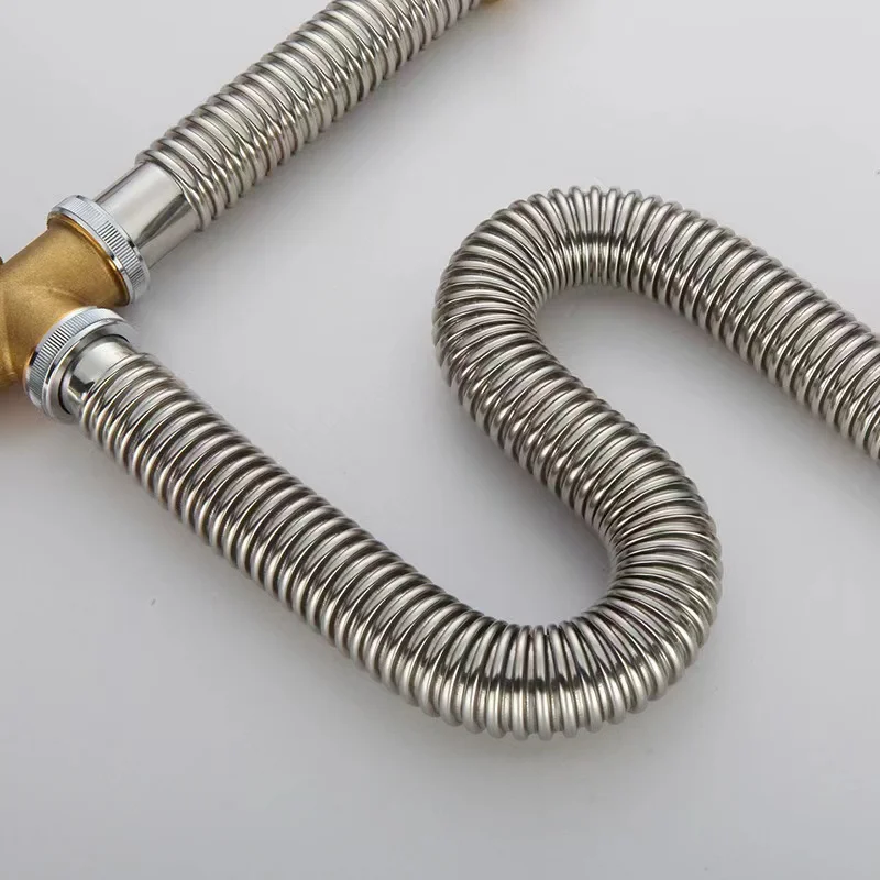 Hot Sale Stainless Steel Double-slot Drainer Downpipe Sink Drain Siphon Cup Odor Resistant Double Tank Drain