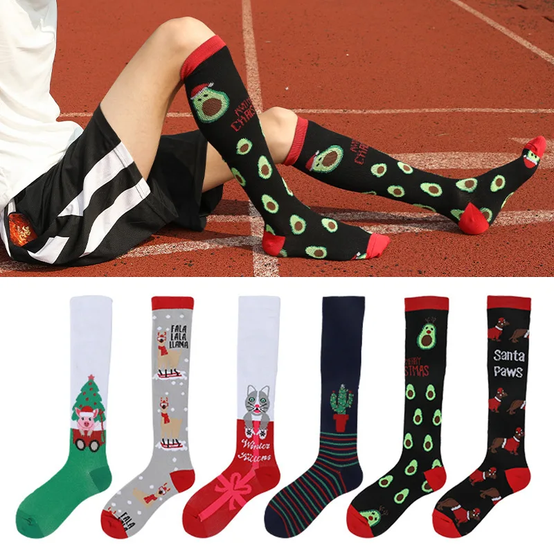 Wholesale Custom Colorful Unisex Running Nursing Marathon Sport Socks Knee High Compression Socks For Men Women