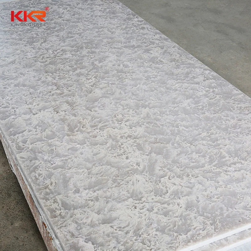 KKR 6-30mm Hot sell Zero Silica Artificial Stone Textured Marble Acrylic Solid Surface Sheets for Countertops/ Tabletops
