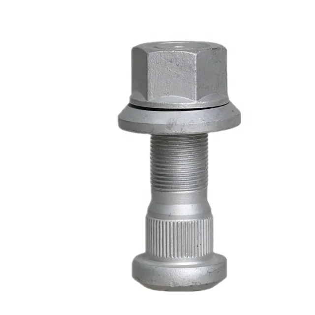 Grade 10.9 12.9 Wheel Hub Bolts For Truck And Trailer M12 M14 M22 Chrome  Heavy Truck Bolt And Nut Carbon Steel Wheel Lug Bolt