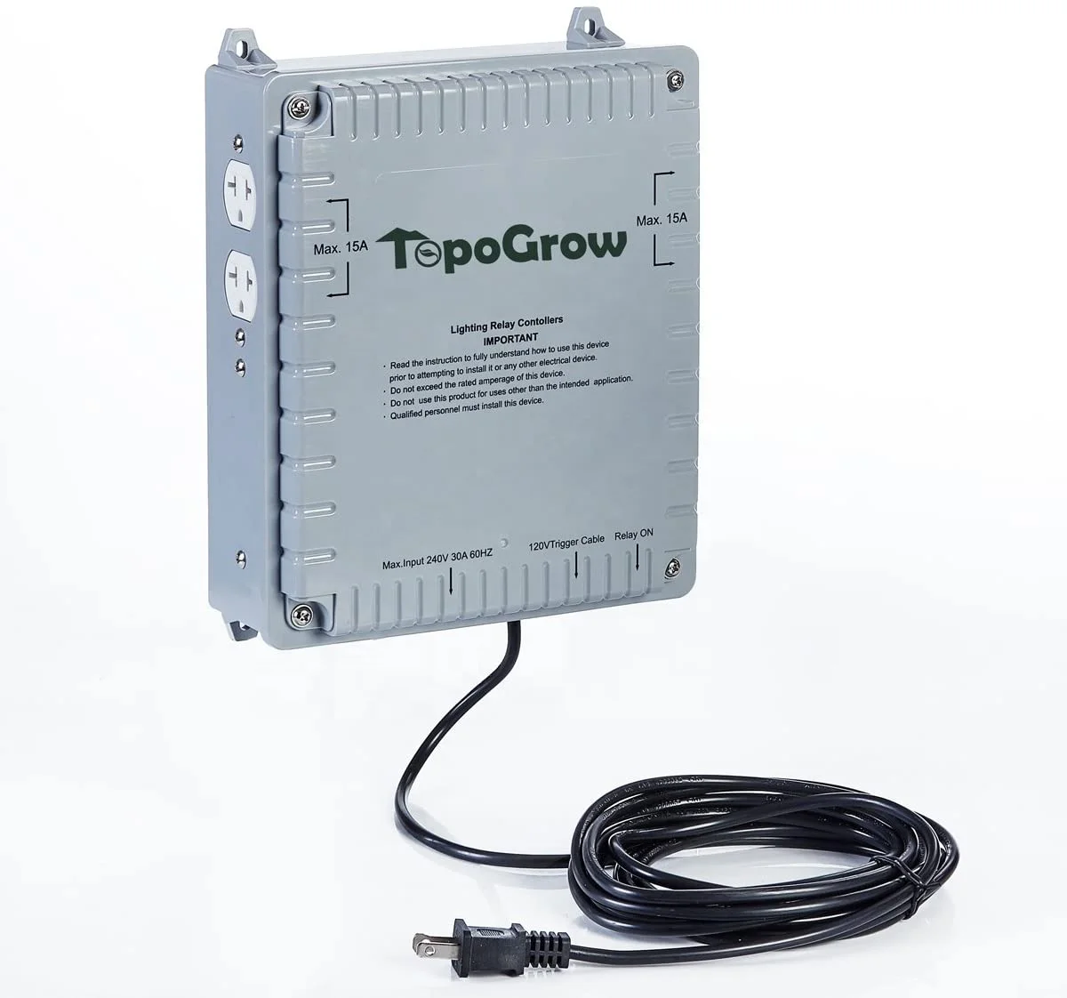 4-Light Controller,  4000w High Power HID Master 120v~240v Grow Light Relay Controller w/120 Volt Trigger Cable for Hydroponics