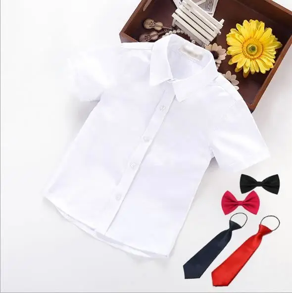 Summer Boys White Shirt Short Sleeve Children Short Sleeve Costume Baby Boy Summer Shirt