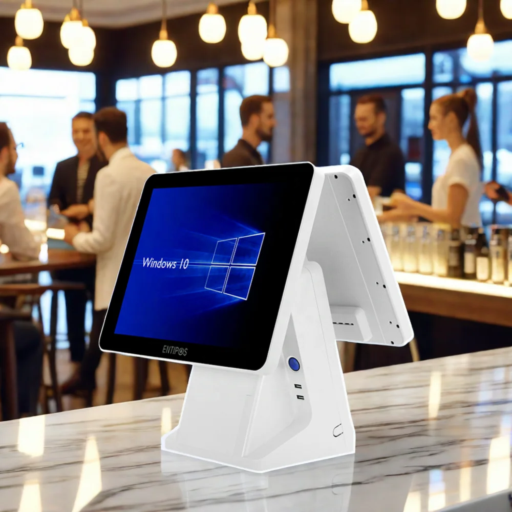 Двойной 15 6 дюймов сенсорный экран POS-система Windows POS Компьютер для точки продажи кассовый аппарат терминал