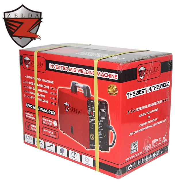 250A for Home use MIG MAG MMA ARC LIFT TIG 5 In 1 Multifunctional Gas and Gasless co2 Welding Machine Portable Inverter Welder
