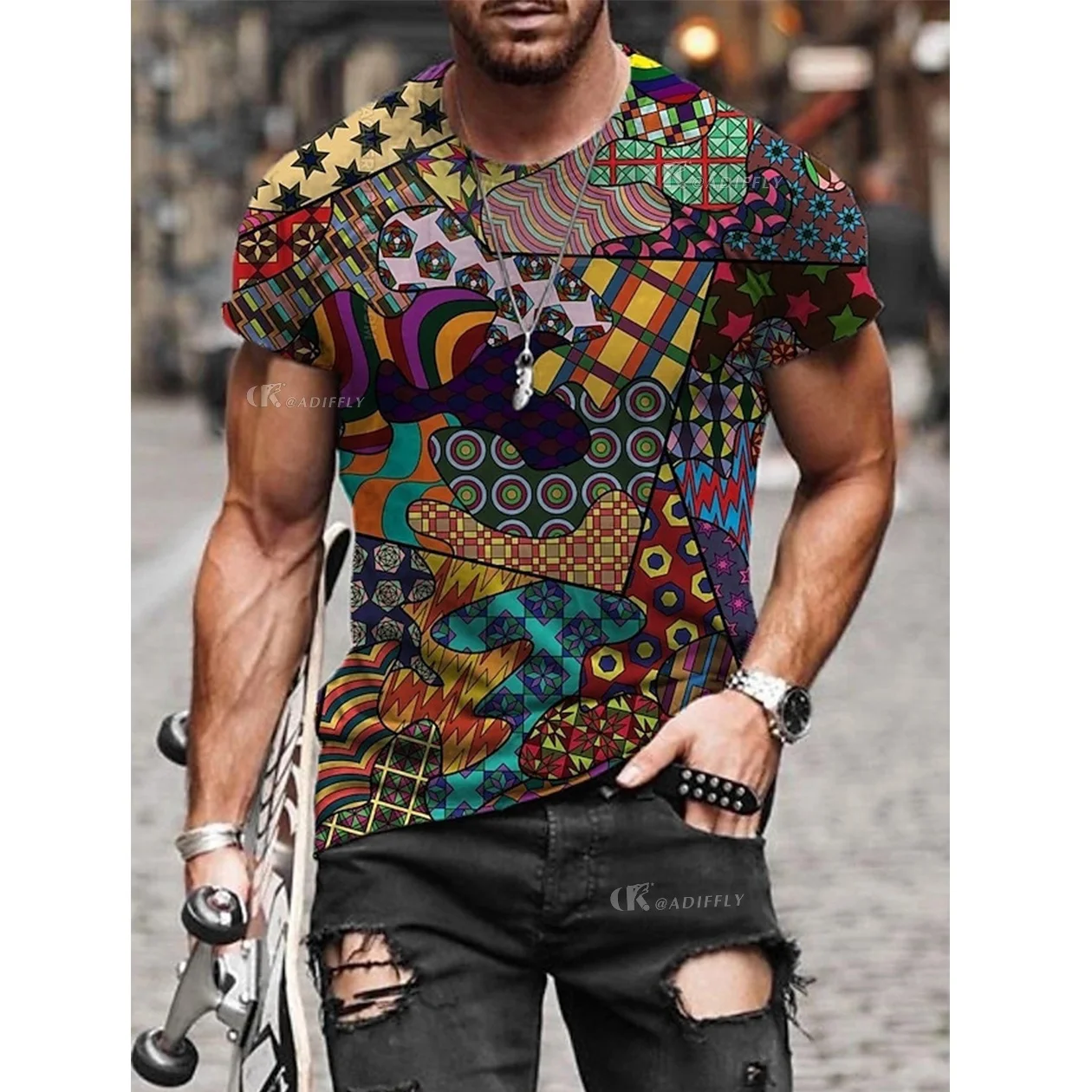 New Design Custom Printing T shirts 3D Summer Male Clothes Sublimation Polyester Fashion Short-sleeved Casual Shirts For Men