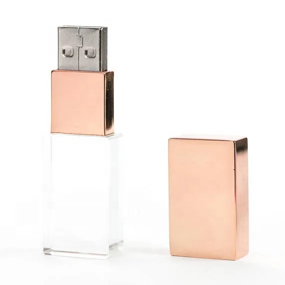 Custom logo Crystal Transparent USB Flash Drives, USB 2.0 Crystal USB Flash Pen Driver with PP Box Wedding Photography