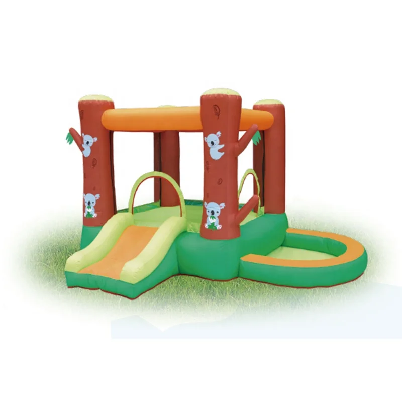 Надувной замок для прыжков из ПВХ и ткани Оксфорд для домашнего использования, батут-батут с горкой