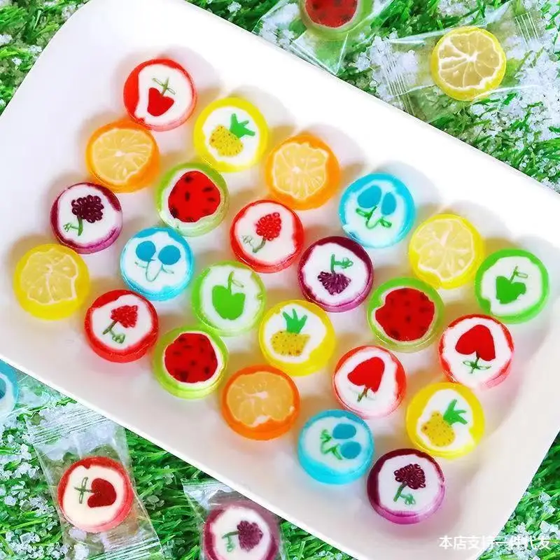 Cheap Sliced Round Shape Fruit-Flavored Kids Candy Bulk Assorted Fruity Candy Sweets Mixed Fruit Candy