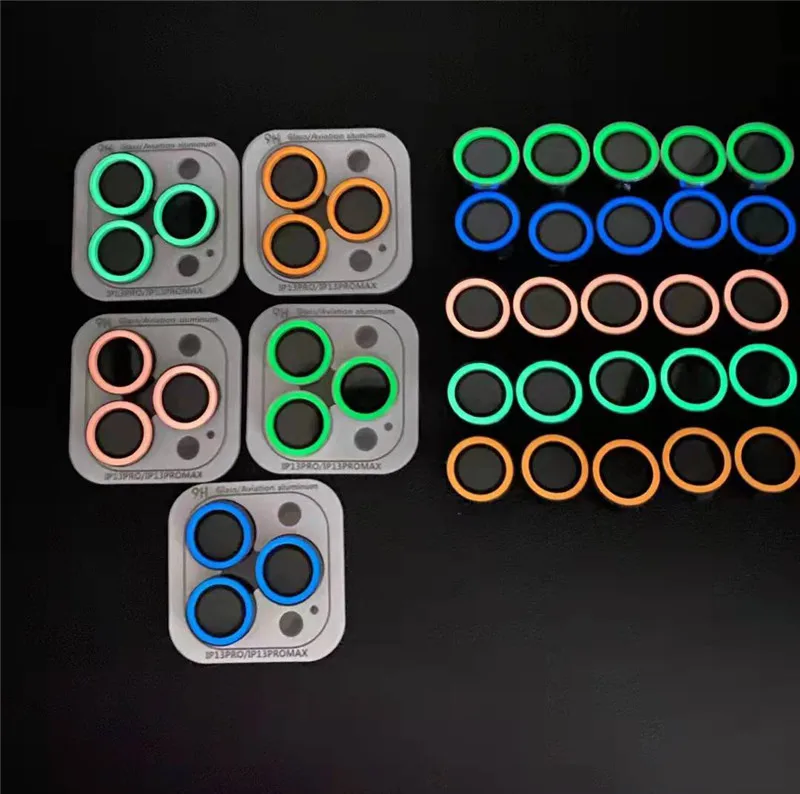 Anti-scratch Luminous Camera Lens Protector For Mobile Phone Tempered Glass For Iphone 13 Colorful Protective Film
