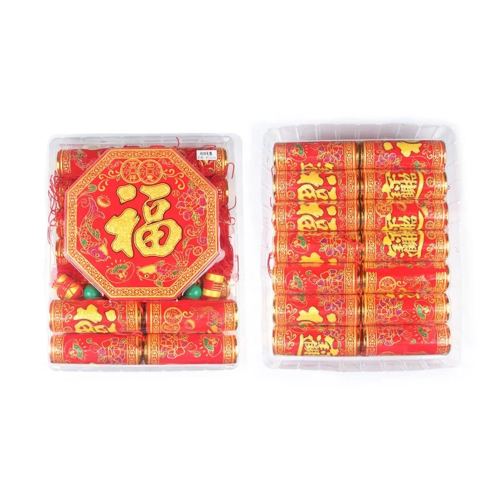 High quality high-simulation chinese New Year ornaments long string wall hanging flannelette firecrackers for home decor