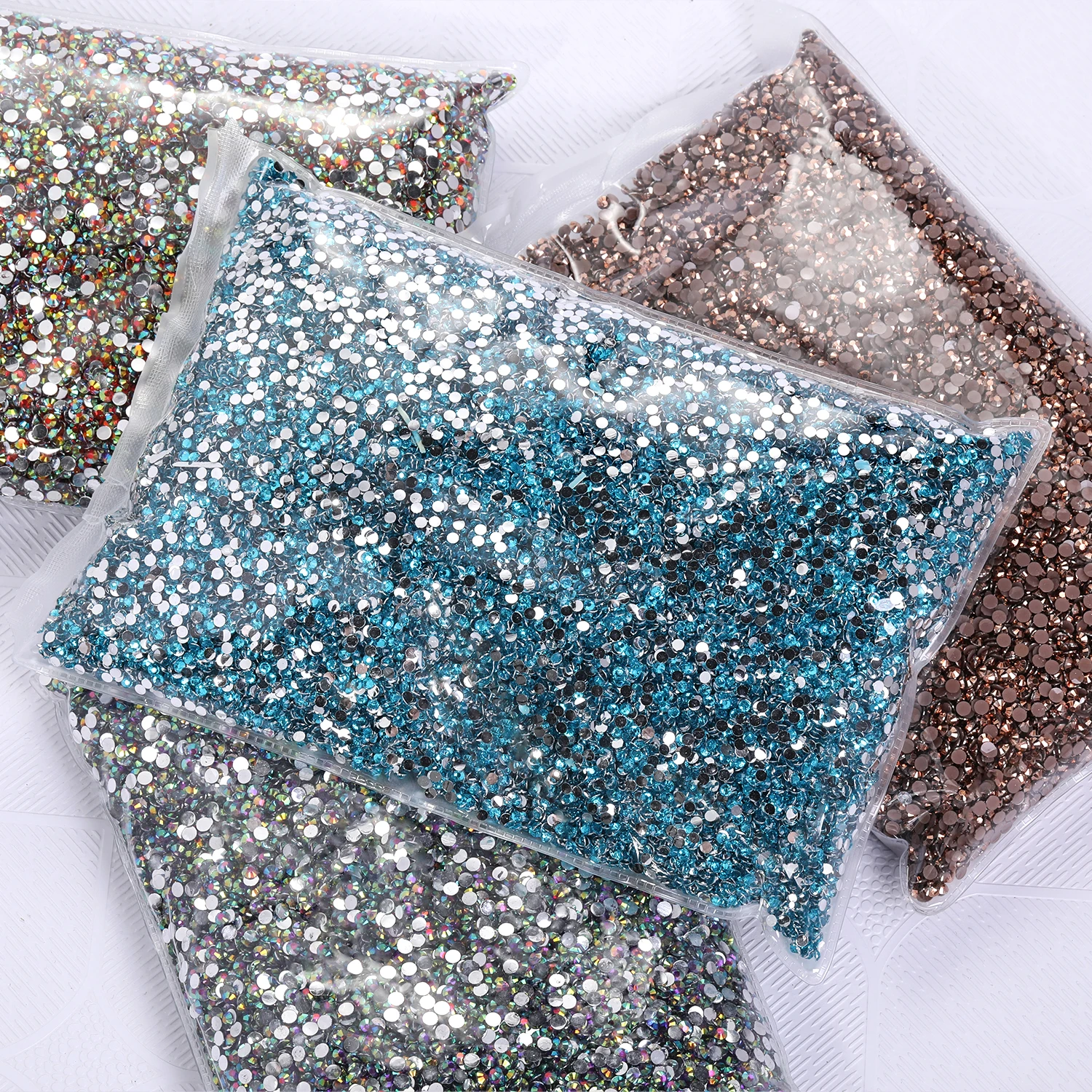 Xichuan Resin White Jelly 2mm 3mm 4mm 5mm 6mm Wholesale Bulk Package Non Hot Fix Resin Rhinestones