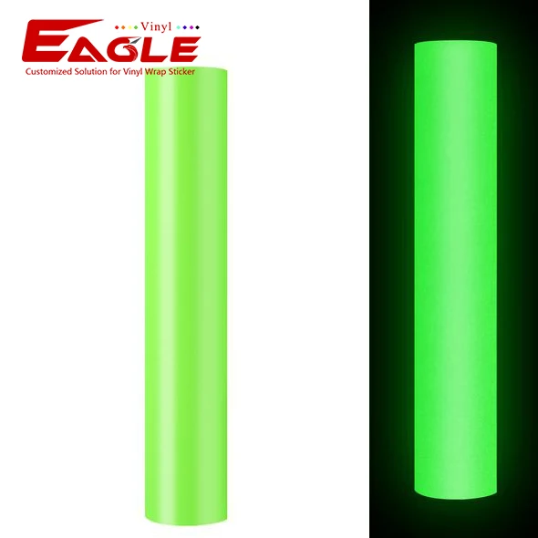 Glowing blue self-adhesive vinyl in the dark for cutting plotter