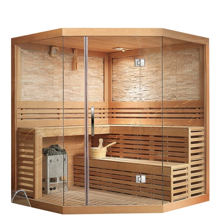 Hot Selling 6 Person Traditional INFRAR Stream SAUNA Finnish Sauna Room