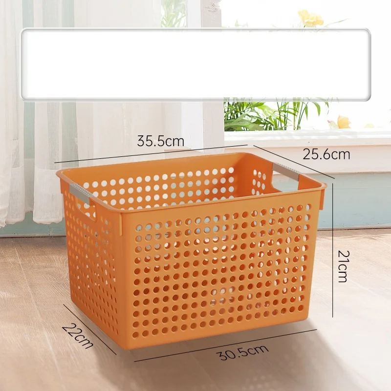 Multifunction High Capacity Organizer Storage Bathroom Ware Cloth Cosmetics Fresh Fruit Vegetable Bins Pp Storage Basket