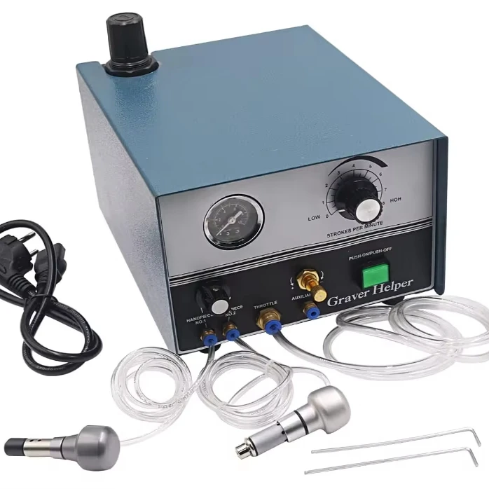 Pneumatic Micro-setting Desktop single-head Engraving Jewelry Flower Gold And Silver Jewelry Shovel Edge Hand Engraving Machine