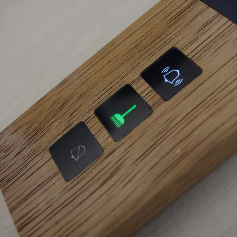 EZD Electronic Wooden Smart Hotel Wall House Room Door LED Number Sign Plates DND MUR Guest Service Doorplates with Doorbell