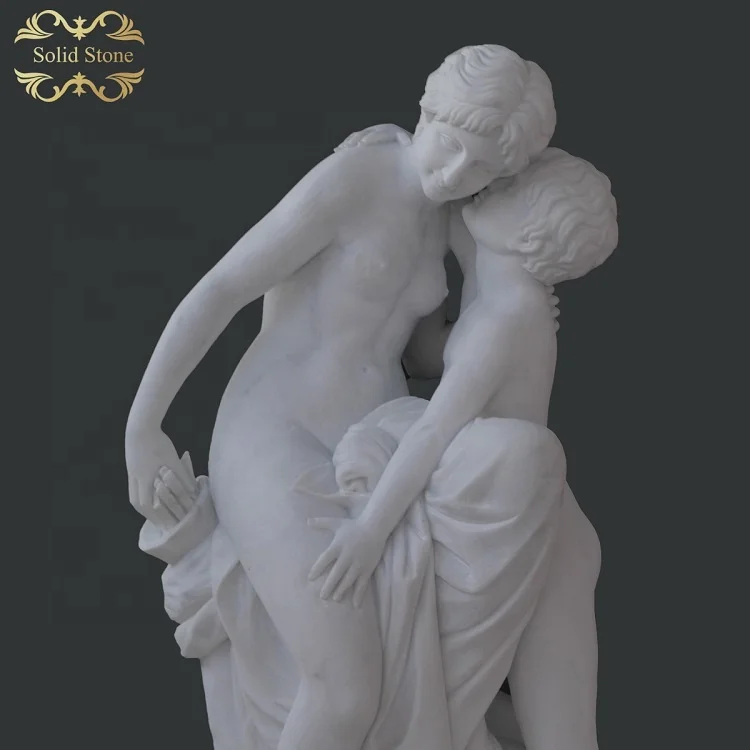 factory direct price Hand carved natural exquisite Outdoor decoration white life size marble statue