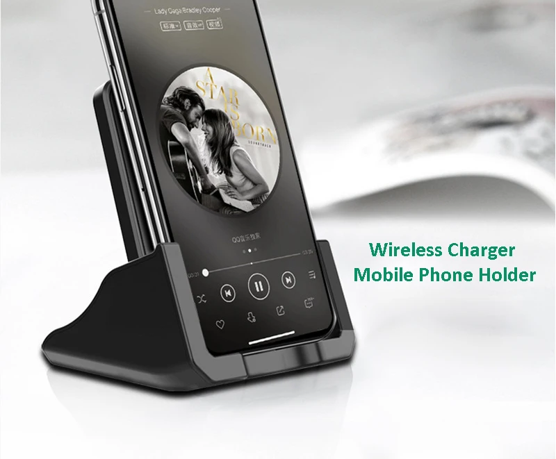 universal wireless charger stand for iphone samsung galaxy usb type-c Qi 10w fast charging desk wireless charger pad