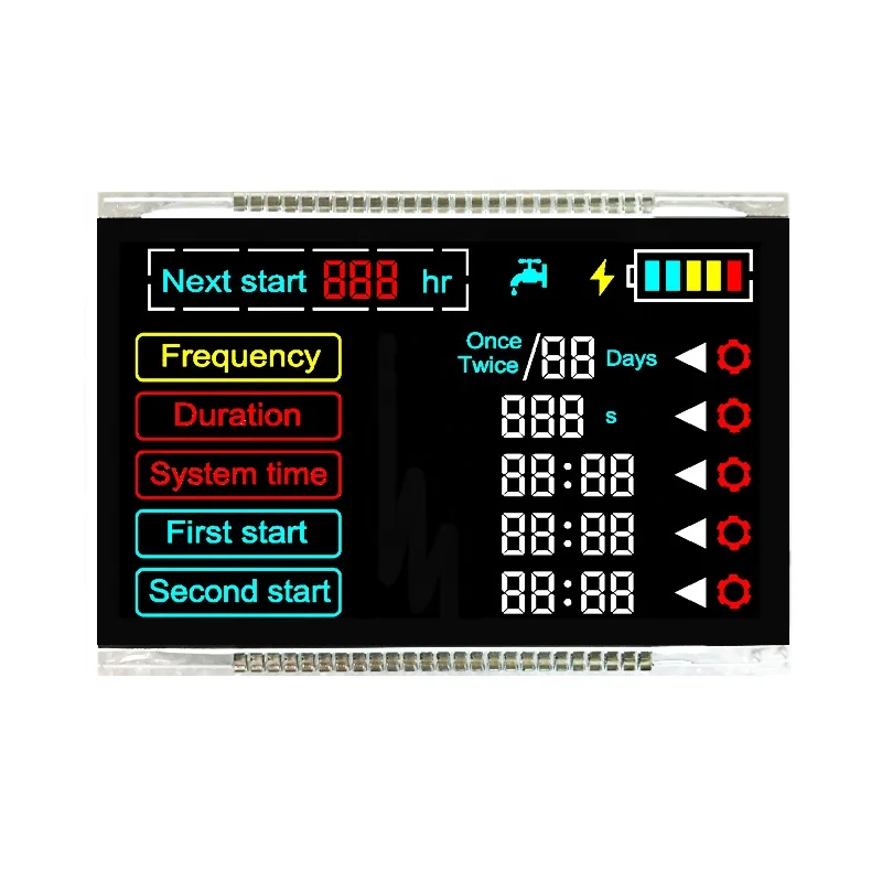 Customized Segment LCD VA 4 Digits 7 Segment LCD Transmissive Negative Segment LCD Display Module
