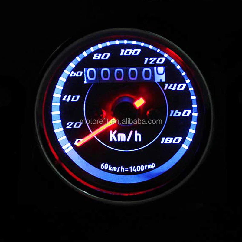 RTS DC 12V Universal Motorcycle Dual LED Backlight Odometer Speedometer Digital Speed Meter Gauge motorcycle parts