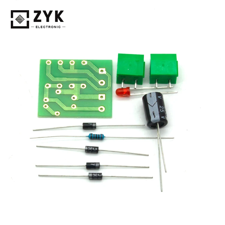 Soldering Diy Kit IN4007 Bridge Rectifier Circuit AC DC Converter Full Wave Rectifier PCB Board Parts Electronic Suite