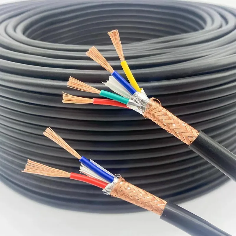 RVVP Shielded Cable 2/3/4/5/6/7/8/10 Cores Bare Copper PVC Insulated Control Cable Pure Copper Wire