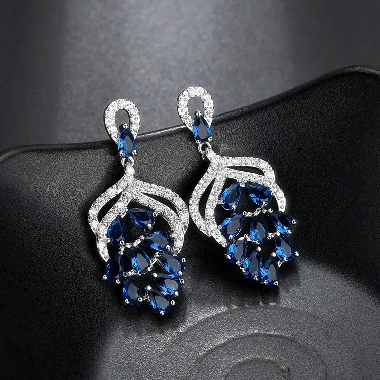 big crystal rose red color chandelier earrings ladies gift high quality hot sale wedding zircon earring