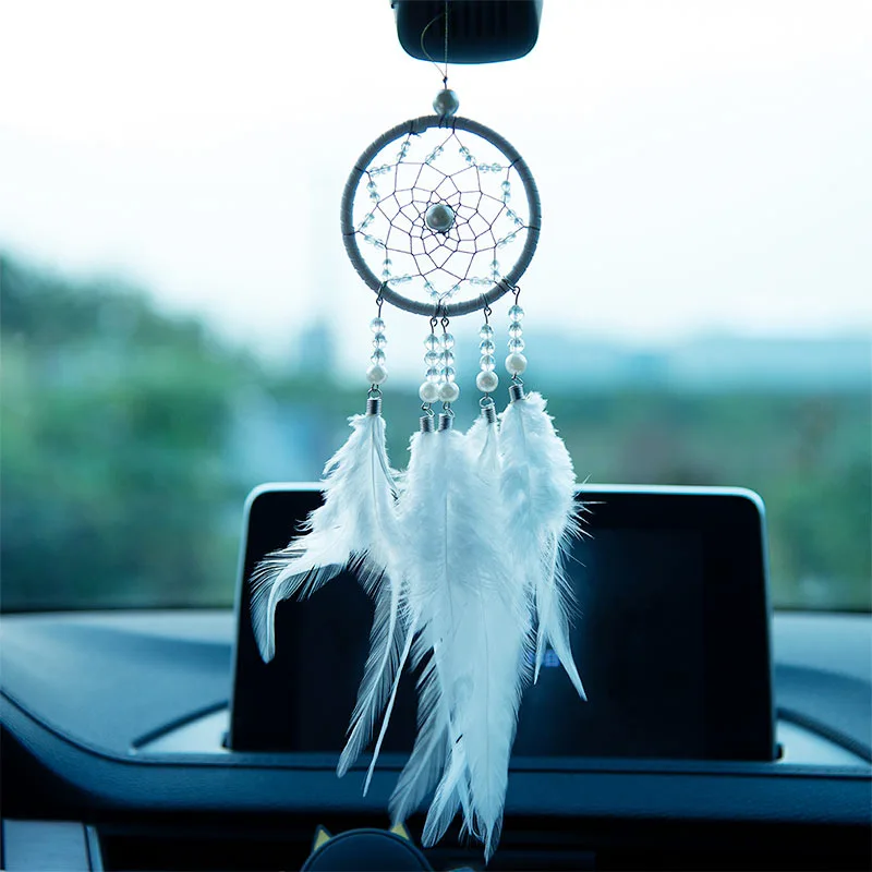 Hot Sale Small Pink Dream Catcher Wind Chimes Car Pendant Home Decor Wall Hanging Dream Catcher
