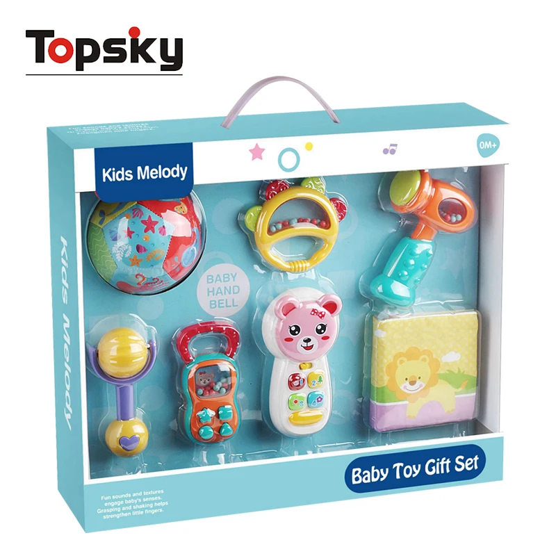 Newest Cartoon Newborn Baby Rattle Toys Set Baby Play Phone Color Cloth Book Musical Rattle Gift Early Educational Toys