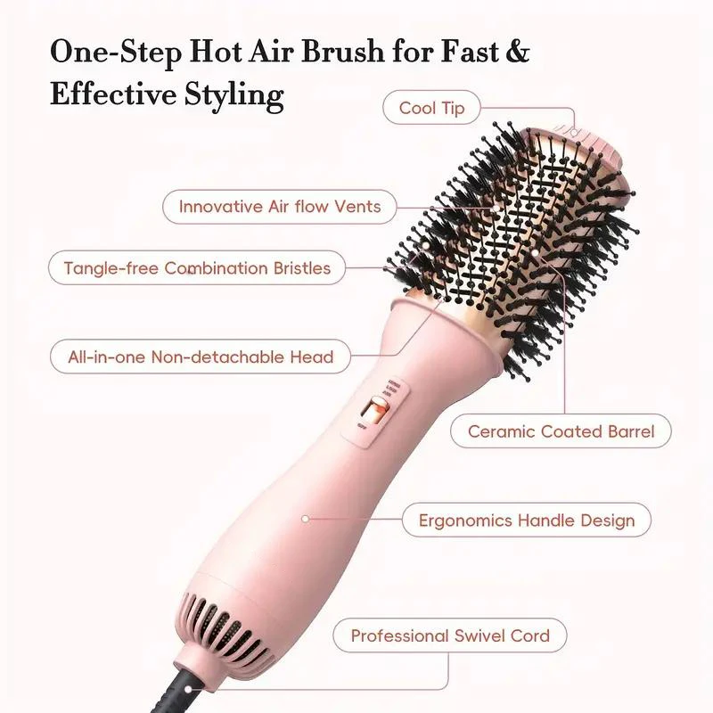 Hot Hair Blow Dryer Brush Hot Air Brush One Step HairDryer Styler Volumizer 4 in 1 for Drying Straightening Curling Volumizing