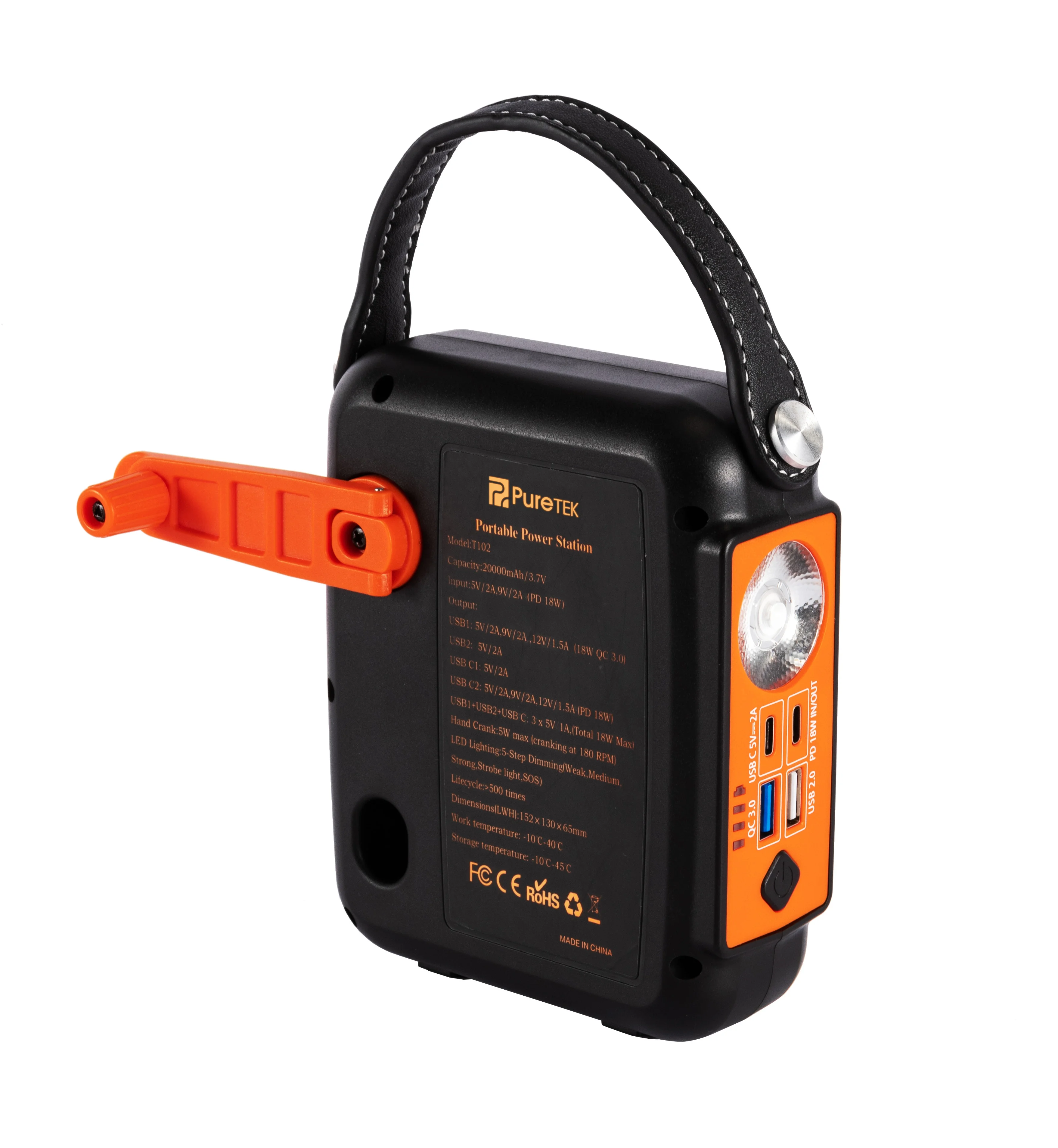 High Power Spotlight Rechargeable Led Camping Light 20000mah Flashlight Portable Charger Storage Holders & Racks OEM 80W Ce.rohs