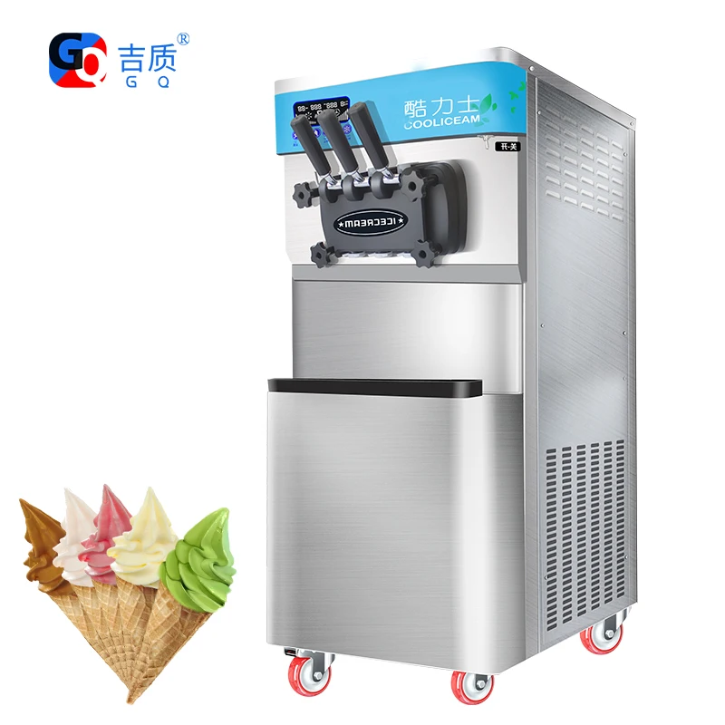 GQ-628DB hot sale commercial new design standing three flavors american ice cream machine for rent