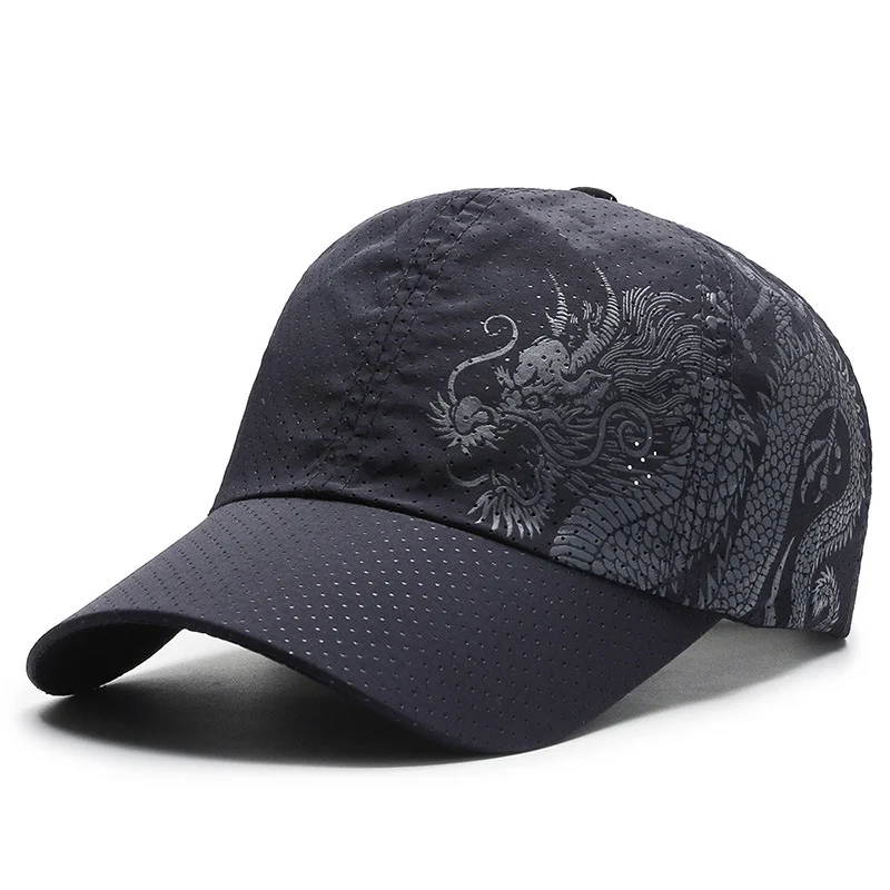Wholesale Fashion Sport Dragonprinting Hats Baseball Cap dad Hats Embroidery Color For Men