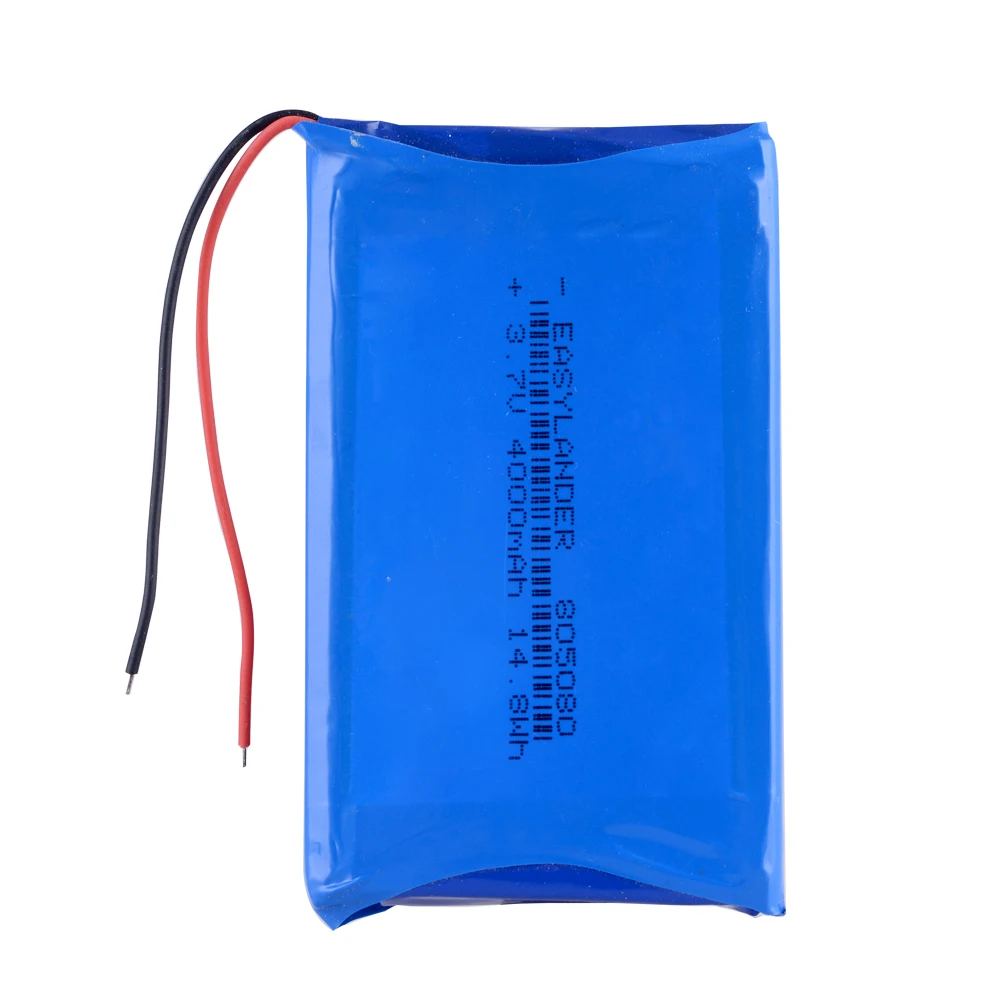 
805080 4000mah customized 3.7v lithium polymer battery 