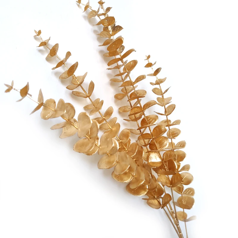 Cheap Price Yunnan Wholesale Artificial Flowers Eucalyptus Flowers Bundle Gold Artificial Flowers Leaves For Wedding Decor