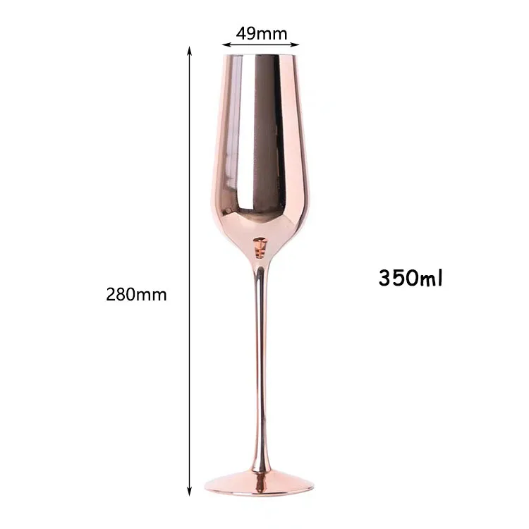 Electroplate French Wine Glass Light Glasses With Rack Holder