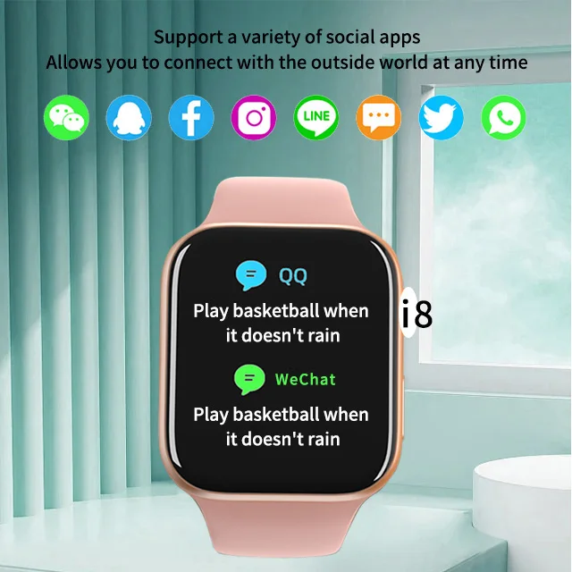 Smartwatch i8 Full Touch ip68 Sport Waterproof Series 7 Smart Watch for Men Women