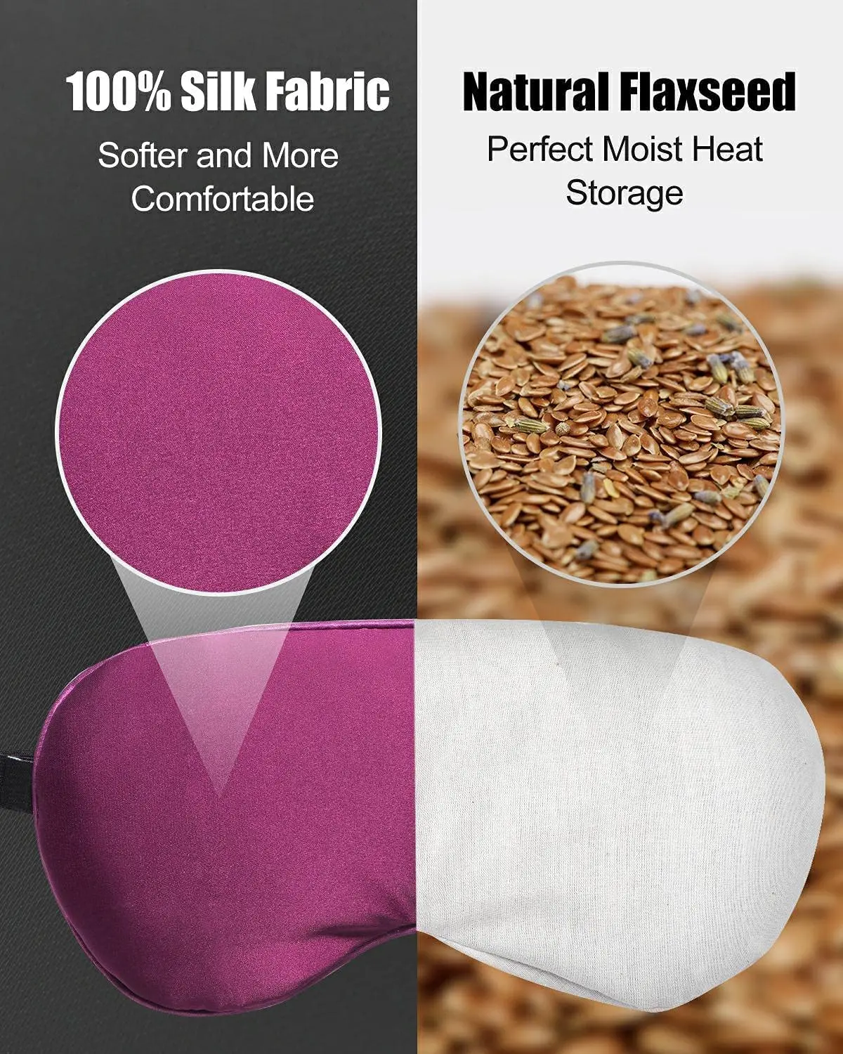 Reusable Weighted Organic Linseed Lavender Eye Pillow for Meditation and Stress Relief