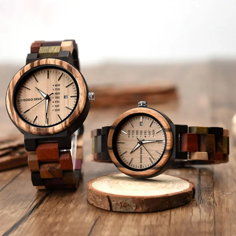 Newest Wooden Women Watch lovers Japanese movement Custom Brand Logo Men Wristwatch