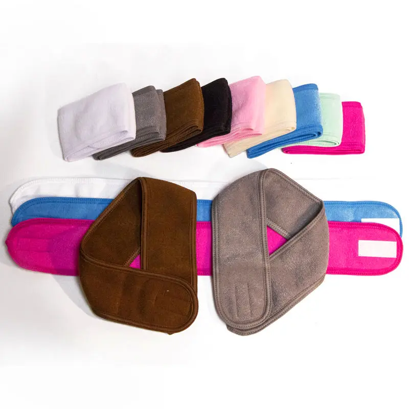 Custom Logo Makeup Salon Spa Microfiber Washing Face Hair Band Microfiber Headband Makeup Shower Hair Band Spa Headbands