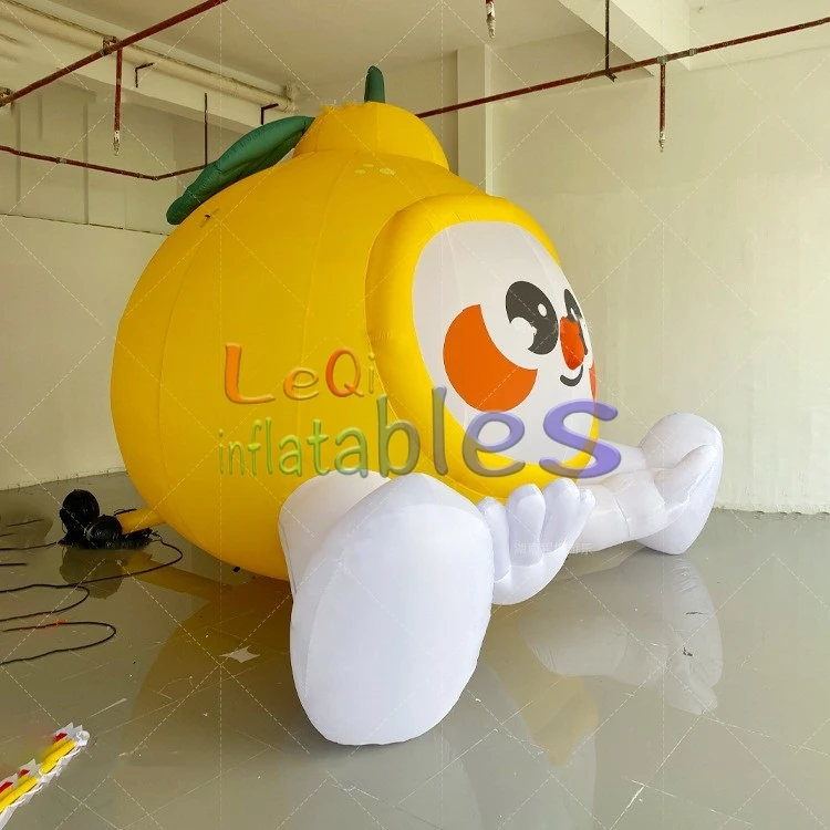 3m grapefruit inflatable cartoon model for decoration factory price lovely display sitting inflatable grapefruit cartoon model