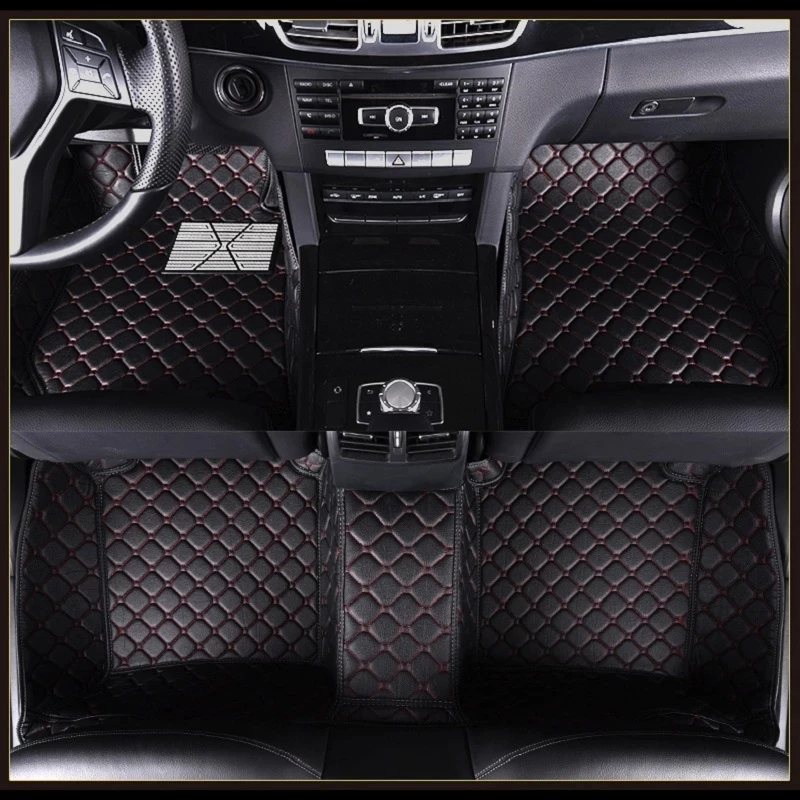 Car Leather Mats Floor Carpets Interior Accessories For Volkswagen VW Polo Golf 4 5 6 7 8 Mk7 Mk6 Mk5 Passat B5 B6 B7 B8 Beetle