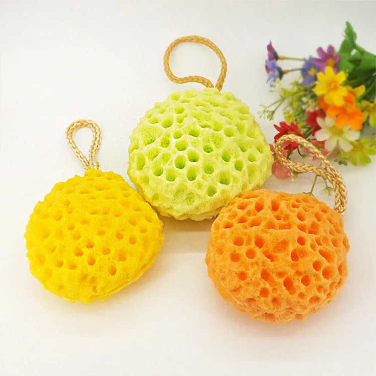 Body baby face massage  bath natural polyurethane (PU)  exfoliating sea sponge cleaning ball